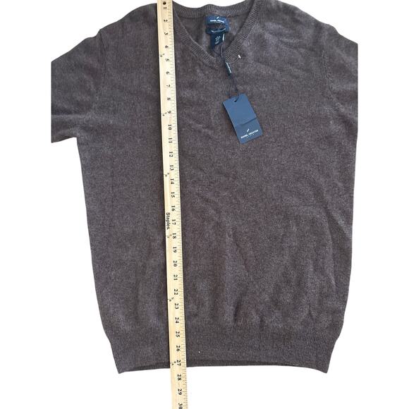Daniel Hector 100% Cashmere Brown V-Neck Sweater NWT - Picture 8 of 8